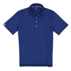 Polo Ralph Lauren RLX Yarn Dye Airflow Feed Stripe Indigo Sky Mens Golf Polo