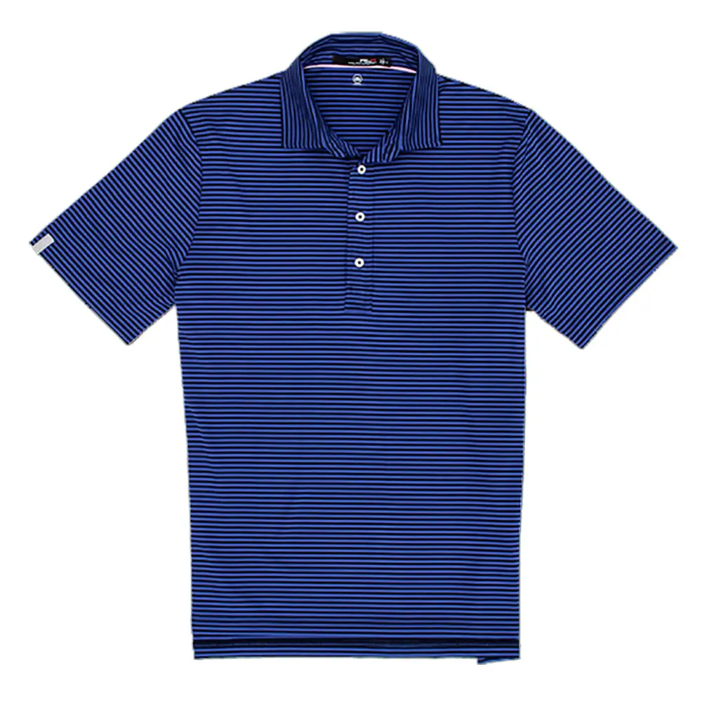 Polo Ralph Lauren RLX Yarn Dye Airflow Feed Stripe Indigo Sky Mens Golf Polo