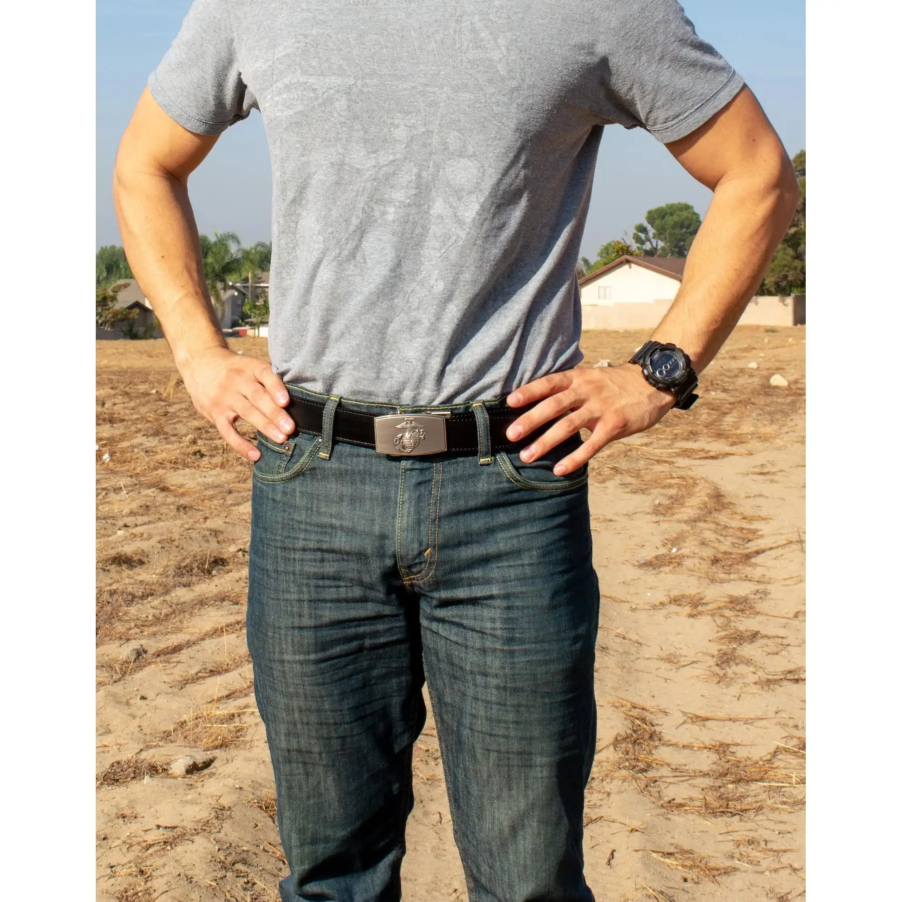 Nexbelt Marine Globe Pewter With Ebony Mens Belt - Image 2