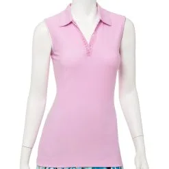EP NY Bora Bora Snakeskin Laser Trim Womens Sleeveless Golf Polo