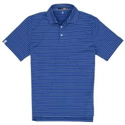 Polo Ralph Lauren RLX Striped Lightweight Airflow Royal Navy Mens Golf Polo