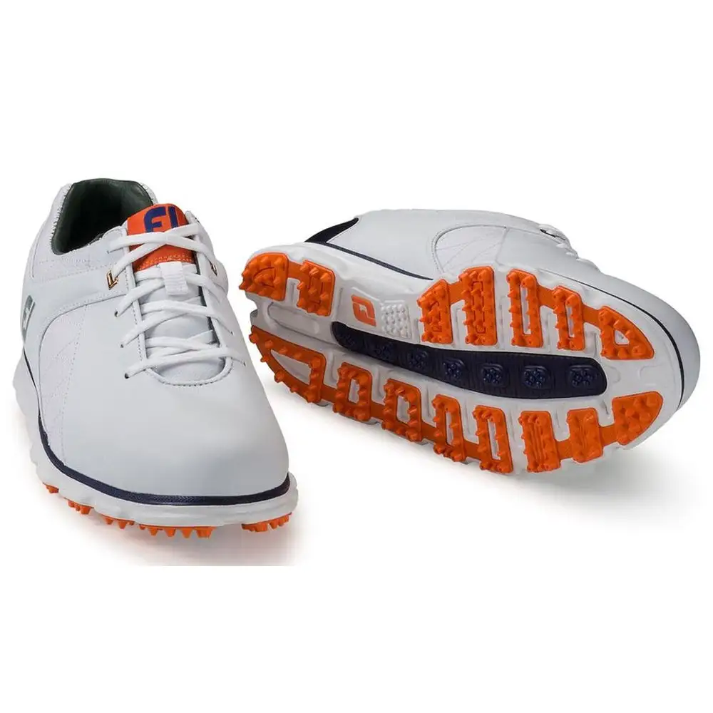 FootJoy Pro Spikeless White-Navy-Orange Mens Golf Shoes - Cosmetic Blem - Image 2