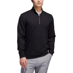 Adidas Golf Adidas Adipure Modern Tech Black Mens Golf 1/4 Zip