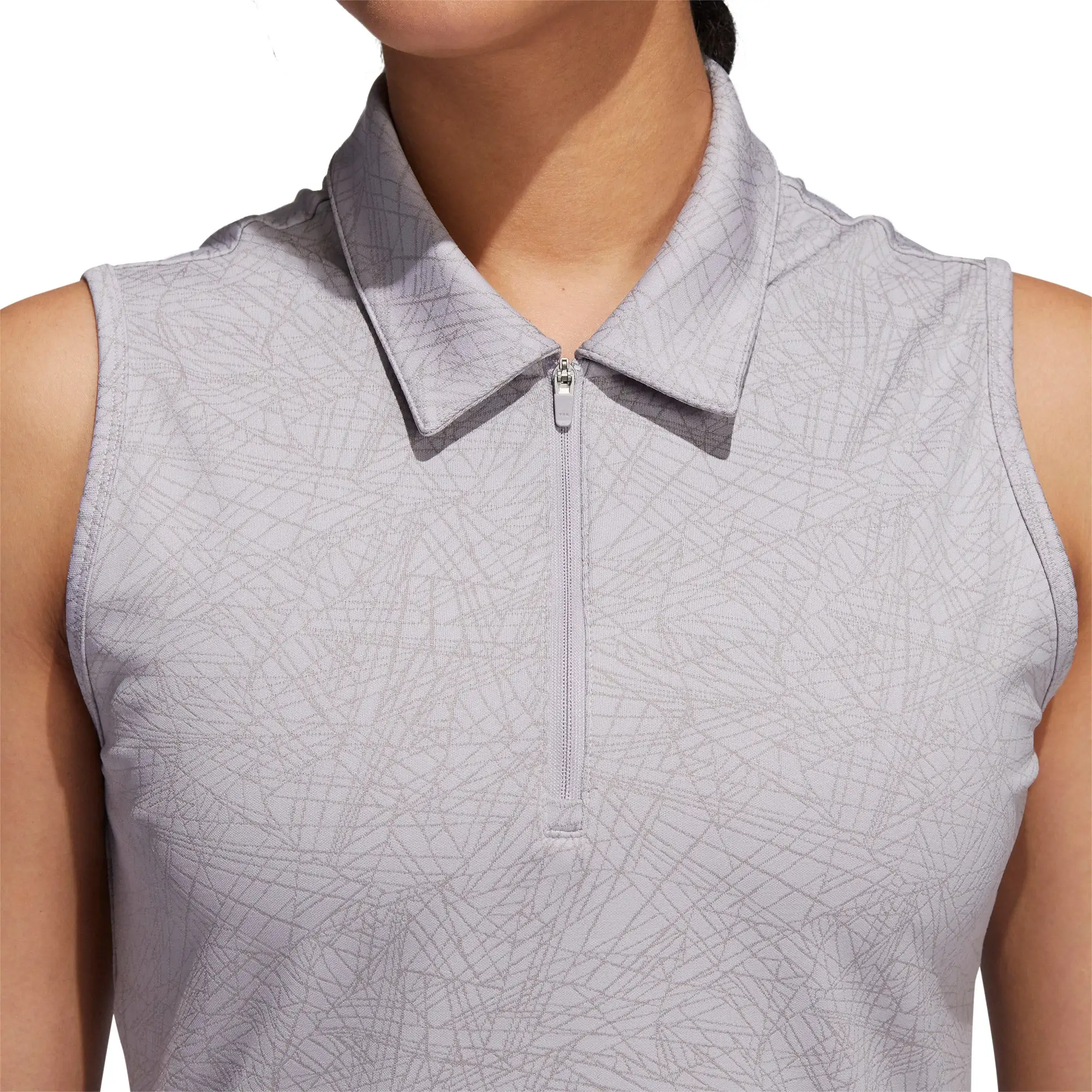 Adidas Golf Adidas Jacquard Womens Sleeveless Golf Polo - Image 2