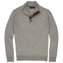 Polo Ralph Lauren Polo Golf Ralph Lauren Merino Wool Button Mockneck Gray Mens Golf Sweater