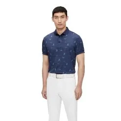 J.Lindeberg J. Lindberg Glen Regular Fit Ocean Blue-Navy Mens Golf Polo