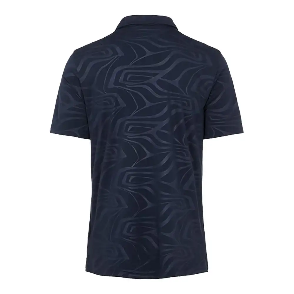 J.Lindeberg Tony AF Print Neo Deboss Navy Mens Golf Polo - Image 2