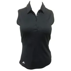 Adidas Golf Adidas Advantage Black Womens Sleeveless Golf Polo