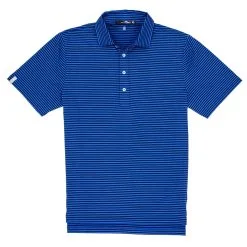 Polo Ralph Lauren RLX Classic Striped Colby Blue Mens Golf Polo