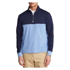 Polo Ralph Lauren Polo Golf Ralph Lauren Stretch Peached Jersey Fall Blue Mens Golf 1/2 Zip
