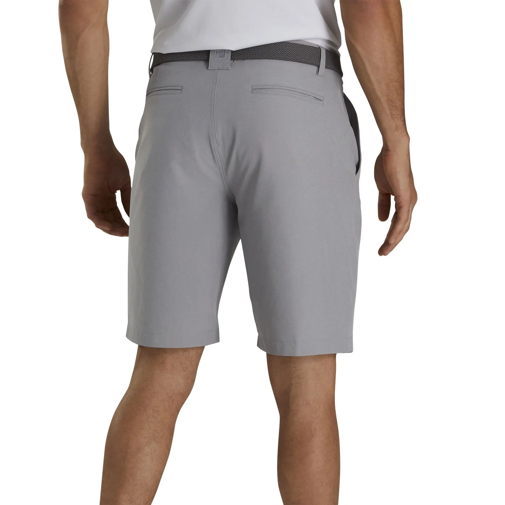 FootJoy Performance Tonal Stripe Grey Mens Woven Golf Shorts - Image 2