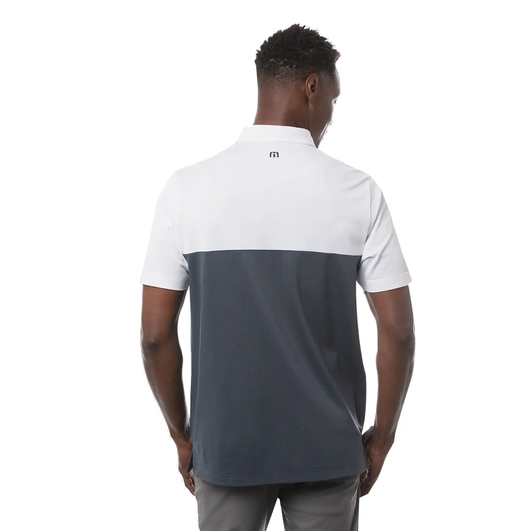 TravisMathew Finally Friday White Mens Golf Polo - Image 2