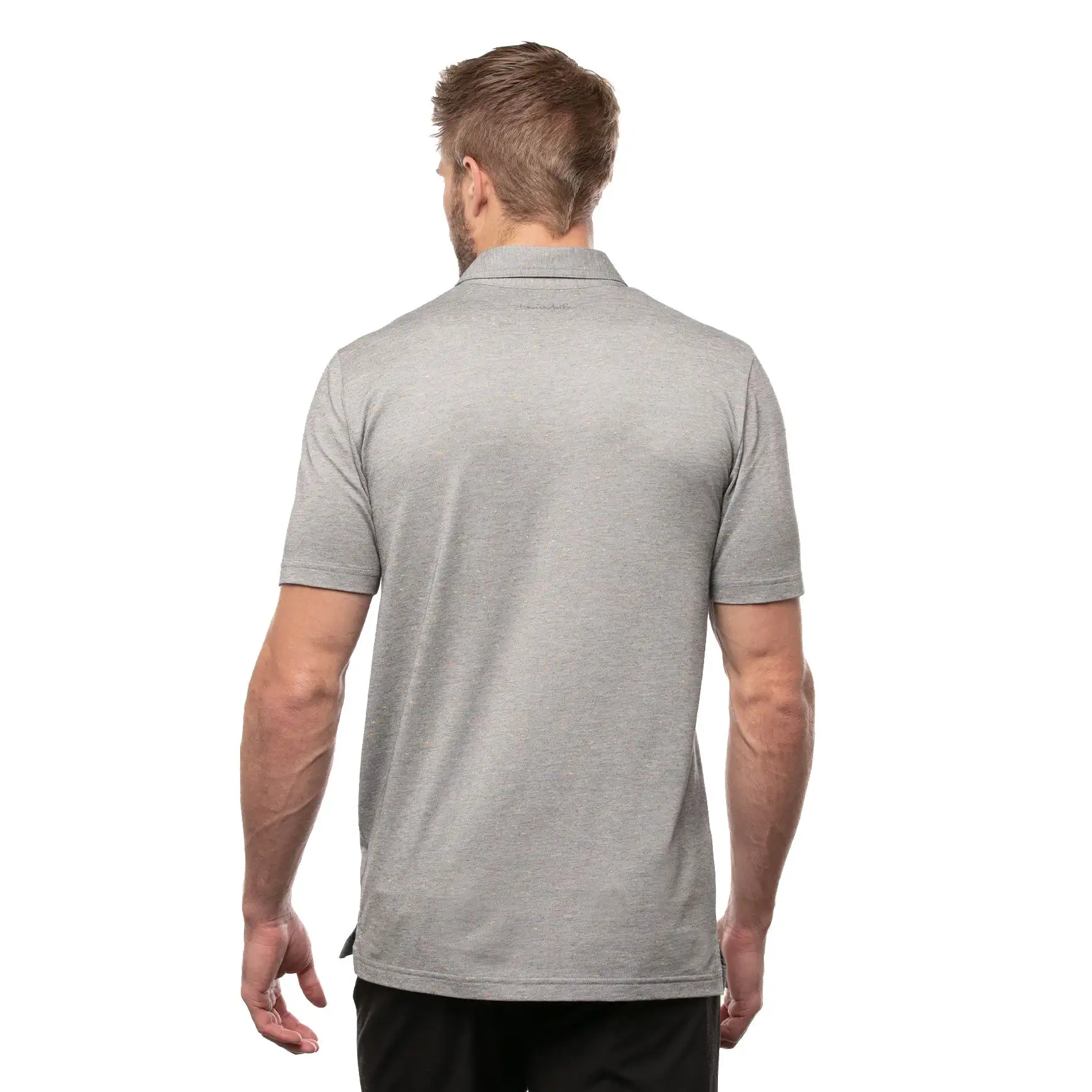 TravisMathew Dime Piece Heather Medium Grey Mens Golf Polo - Image 2