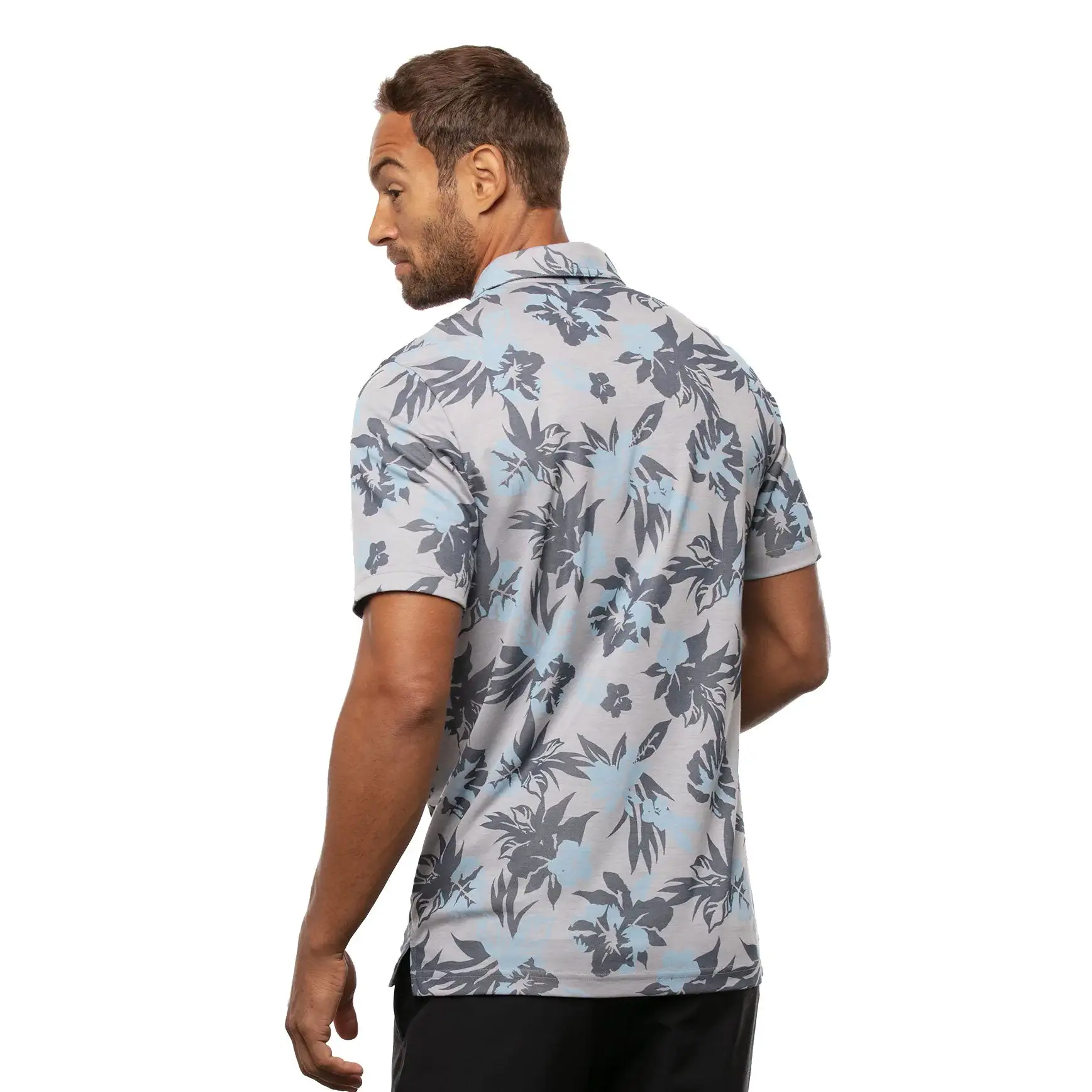 TravisMathew Take The Bait Heather Sleet Mens Golf Polo - Image 2