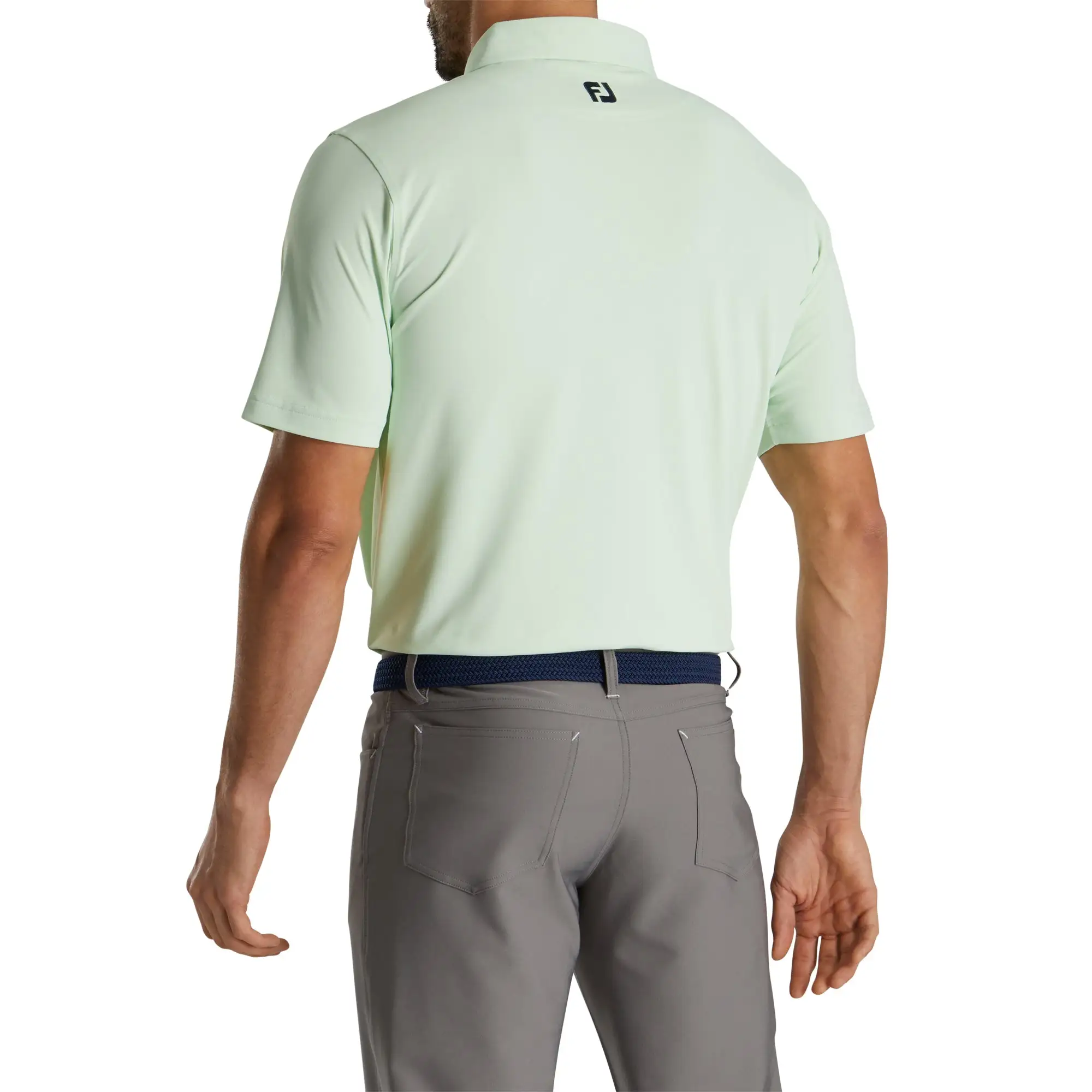 FootJoy Stretch Pique Self Collar Mint Multi Men Golf Polo - Image 2