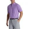 FootJoy Feeder Stripe Lisle Heather Pink Mens Golf Polo