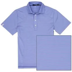 Polo Ralph Lauren RLX Ralph Lauren Airflow Stripe Purple Martin Blue Lagoon Mens Golf Polo