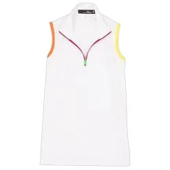 Polo Ralph Lauren RLX Ralph Lauren Tri-Colored Airtech Pique White Womens Golf 1/4 Zip