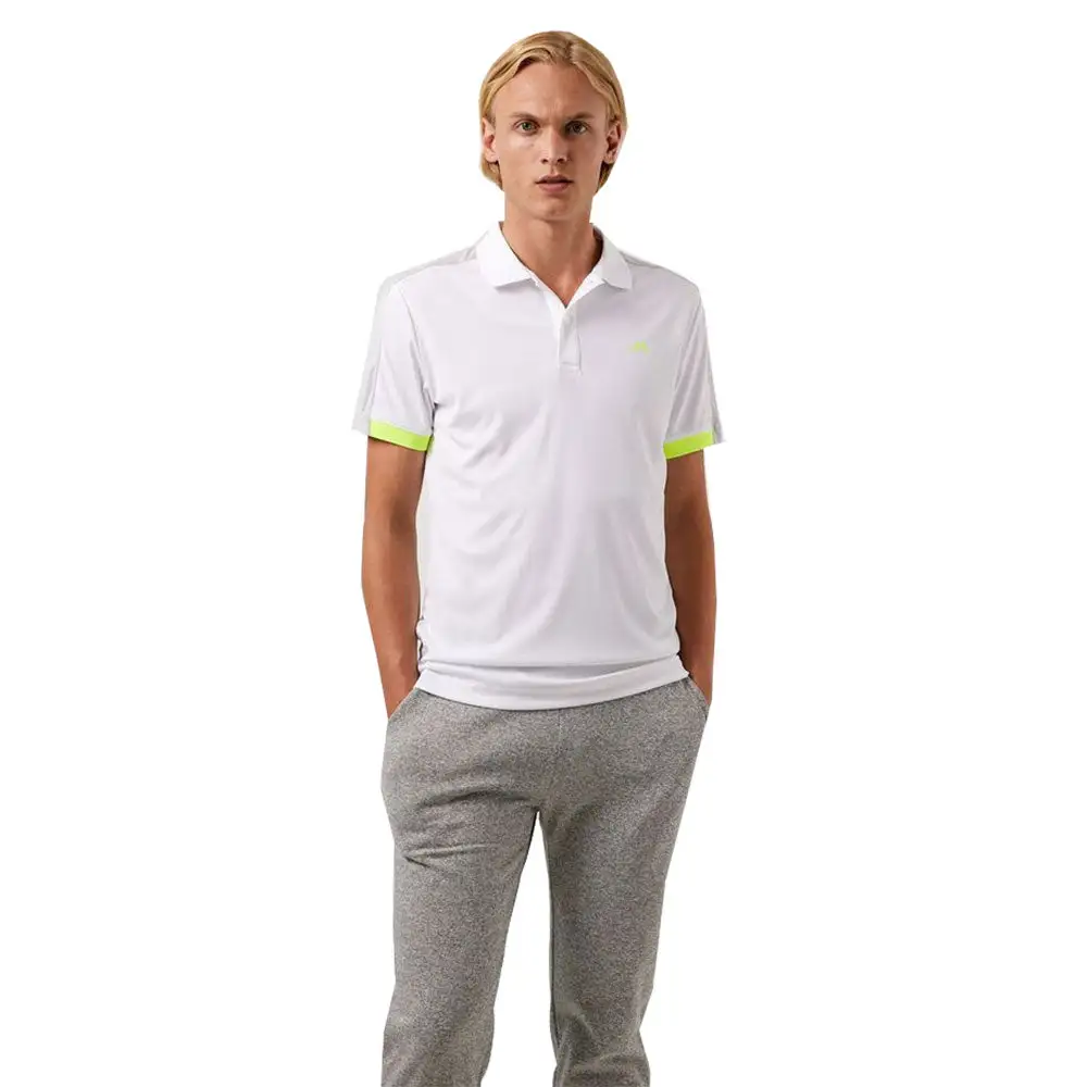 J.Lindeberg J. Lindeberg Rowland Slim Fit White Mens Golf Polo