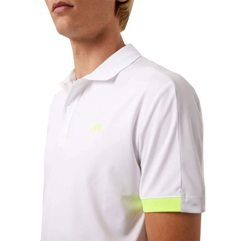 J.Lindeberg J. Lindeberg Rowland Slim Fit White Mens Golf Polo - Image 2