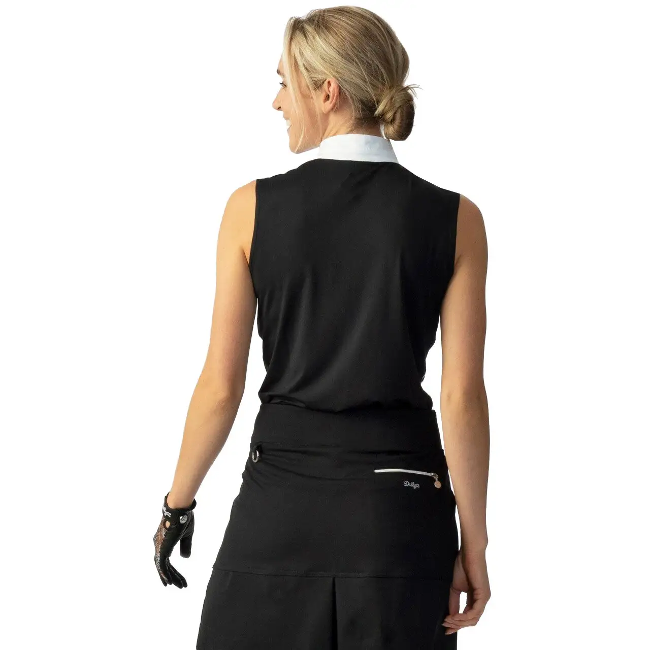 Daily Sports Veriane Black Womens Sleeveless Golf Polo - Image 2