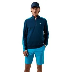 J.Lindeberg J. Lindeberg Avi Windbreaker Majolica Blue Mens Golf Sweater