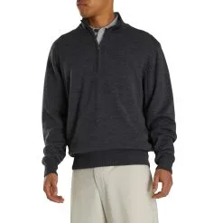 FootJoy Foot Joy Lined Performance Merino Heather Charcoal Men Golf Sweater