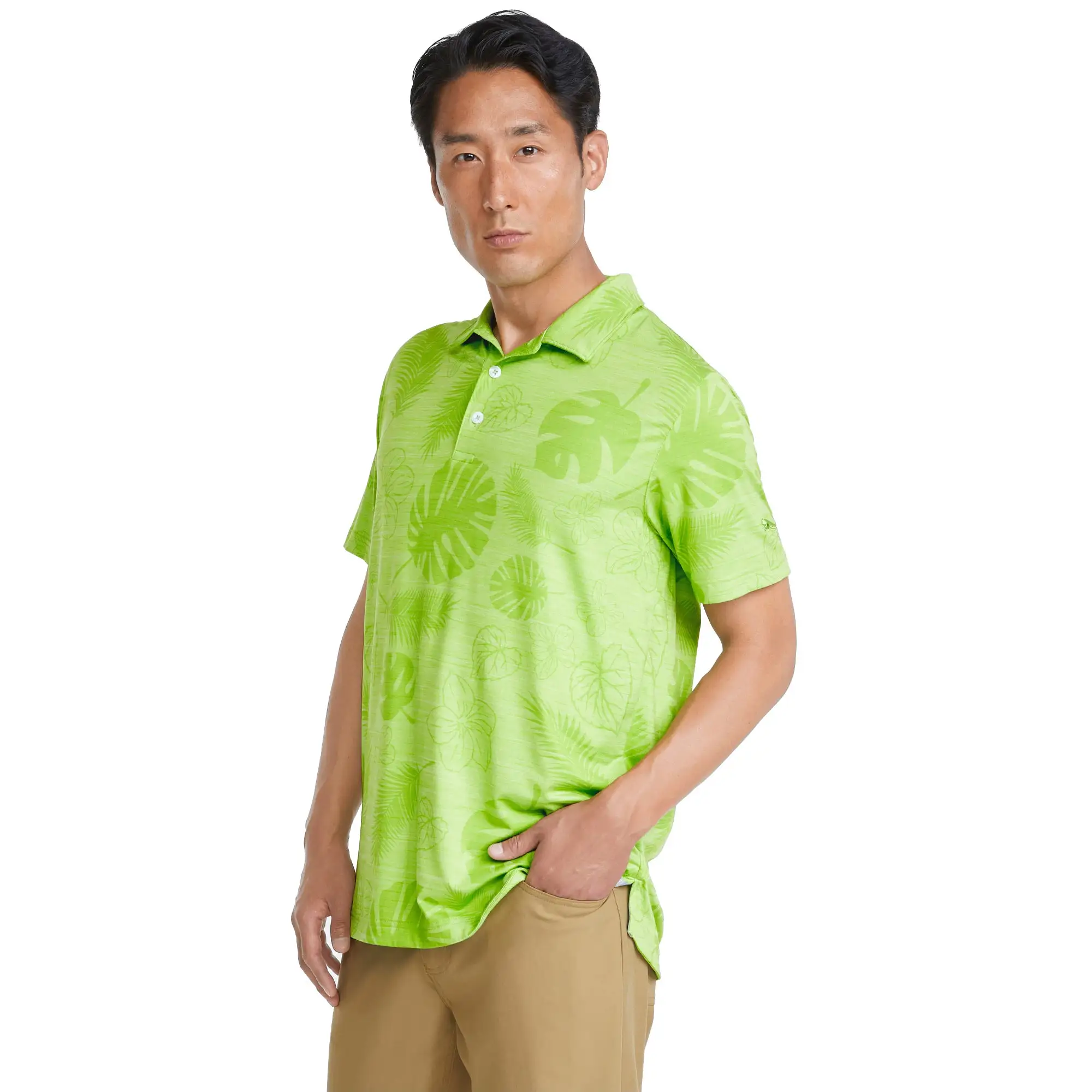 PUMA Golf Puma CLOUDSPUN Leaves N Flowers Mens Golf Polo