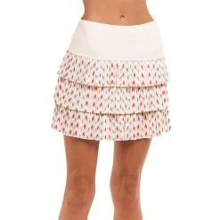 Lucky In Love Arrowhead White Womens Golf Skort