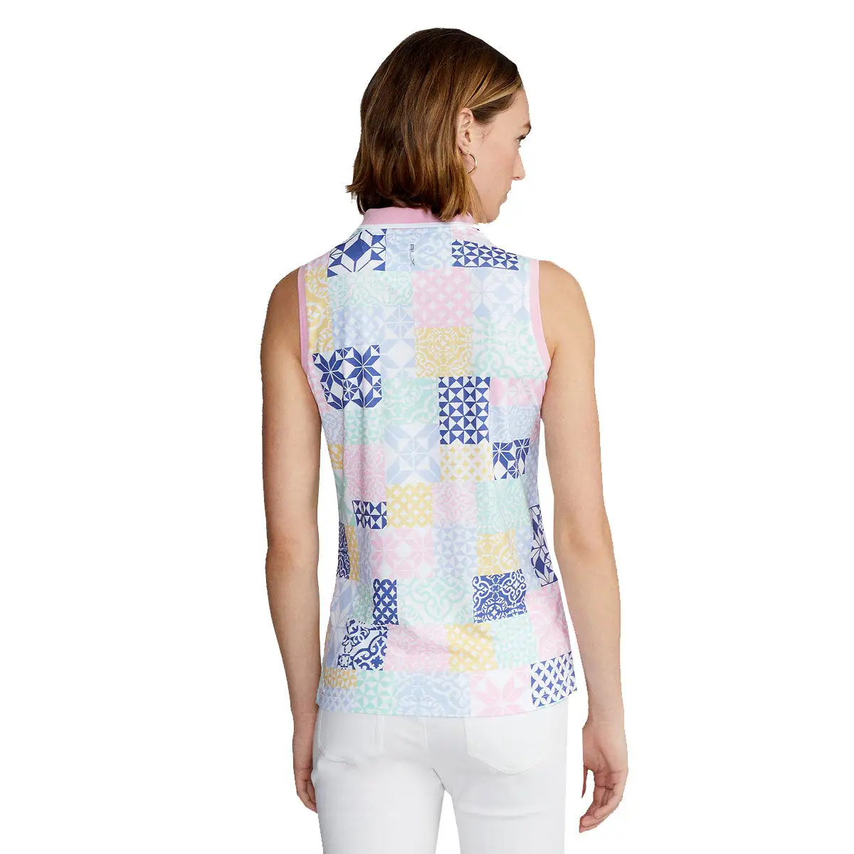 Polo Ralph Lauren RLX Ralph Lauren Printed Airflow Jersey Stamped Geo Womens Sleeveless Golf Polo - Image 2