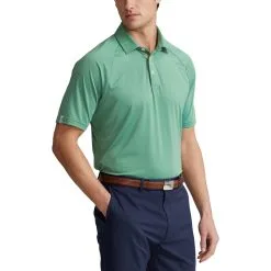 Polo Ralph Lauren RLX Ralph Lauren Lightweight Airflow Jersey Outback Green Mens Golf Polo