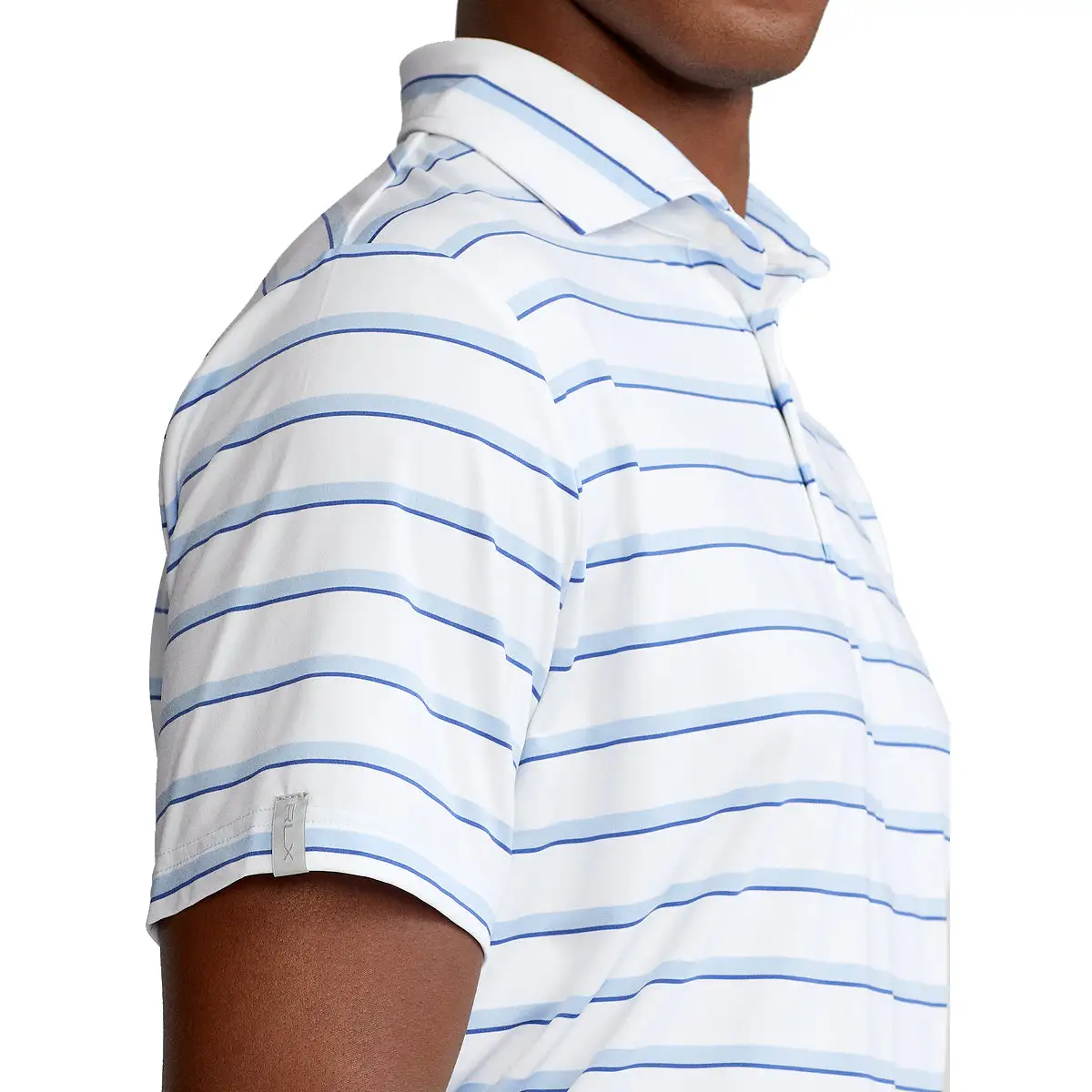 Polo Ralph Lauren RLX Ralph Lauren Lightweight Wide Multi Stripe Pure White Mens Golf Polo - Image 3