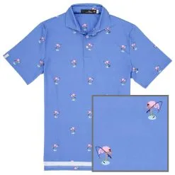 Polo Ralph Lauren RLX Ralph Lauren Printed Lightweight Airflow Jersey Flamingo Mens Golf Polo