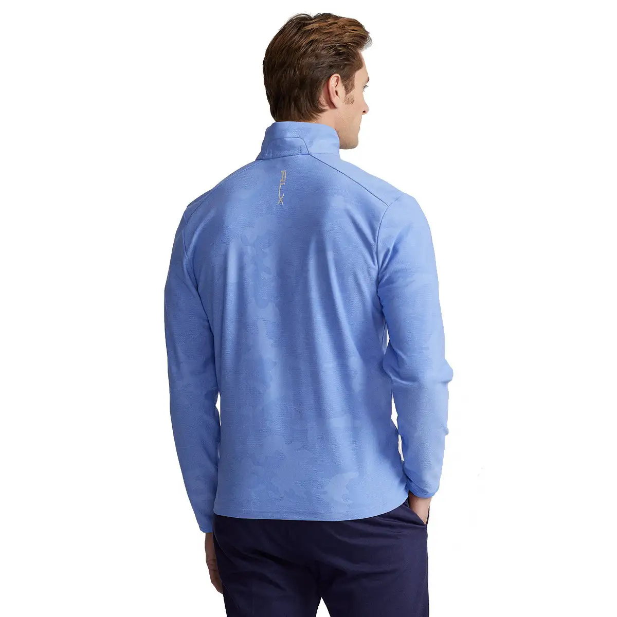 Polo Ralph Lauren RLX Ralph Lauren Camo Jacquard Island Blue Mens Golf 1/2 Zip - Image 2