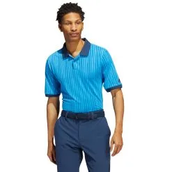 Adidas Golf Adidas Jacquard HEAT.RDY Blue Rush Mens Golf Polo