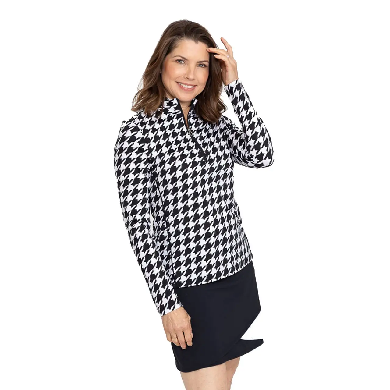 Kinona Keep It Covered Printed Womens Long Sleeve Golf Shirt - Image 3