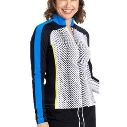 Kinona Fast Round Tread Lightly Black Womens Long Sleeve Golf Shirt