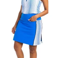 Kinona Inside The Ropes Azure Blue 18in Womens Golf Skort