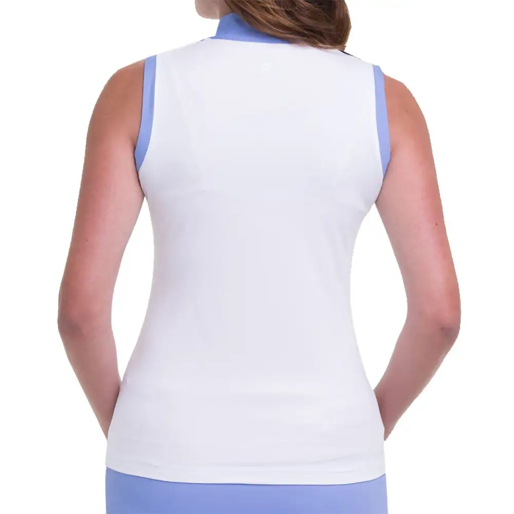 EP NY EP New York Zip Mock White Multi Womens Sleeveless Golf Polo - Image 2
