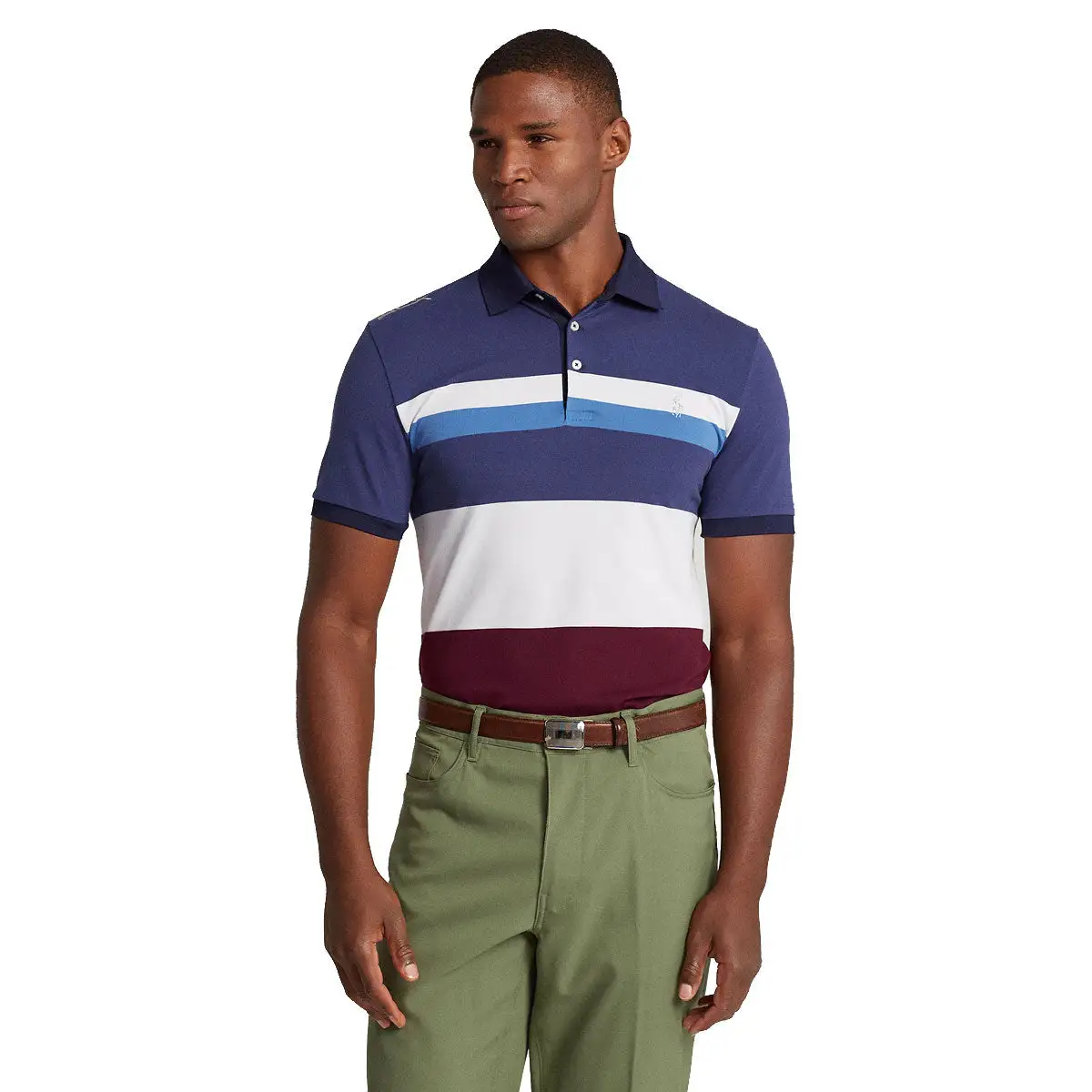 Polo Ralph Lauren RLX Ralph Lauren Performance Pique Rich Ruby Multi Mens Golf Polo