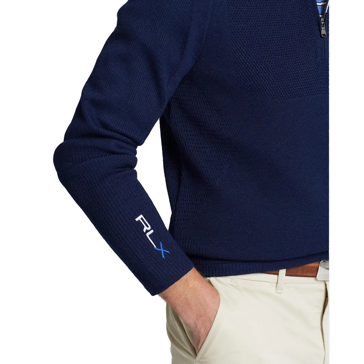 Polo Ralph Lauren RLX Ralph Lauren Thermocool Windblocked French Navy Mens 1/2 Zip Golf Sweater - Image 3