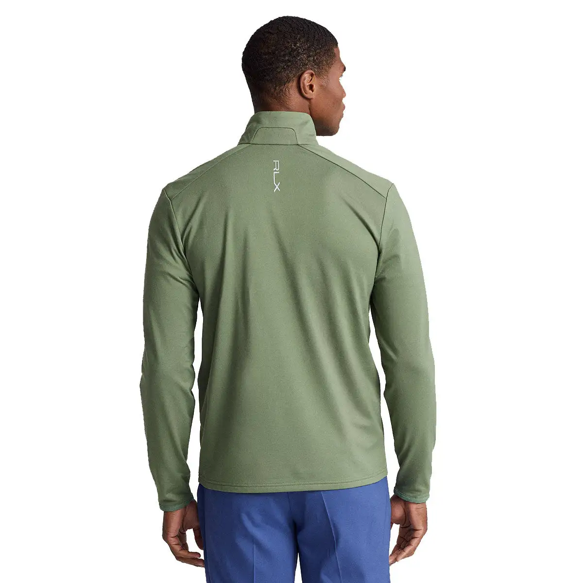 Polo Ralph Lauren RLX Ralph Lauren Brushed Back Tech Jersey Cargo Green Mens Golf 1/2 Zip - Image 2