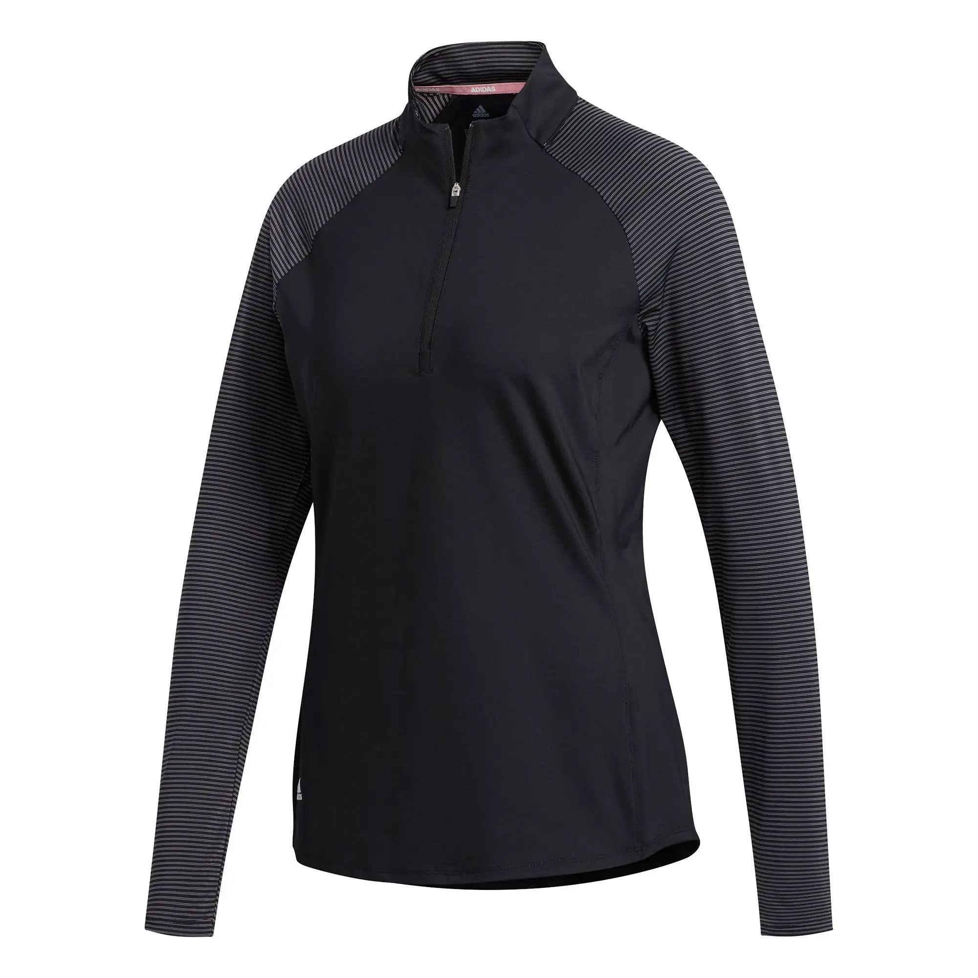 Adidas Golf Adidas UV Solid Black Grey Womens Golf 1/2 Zip