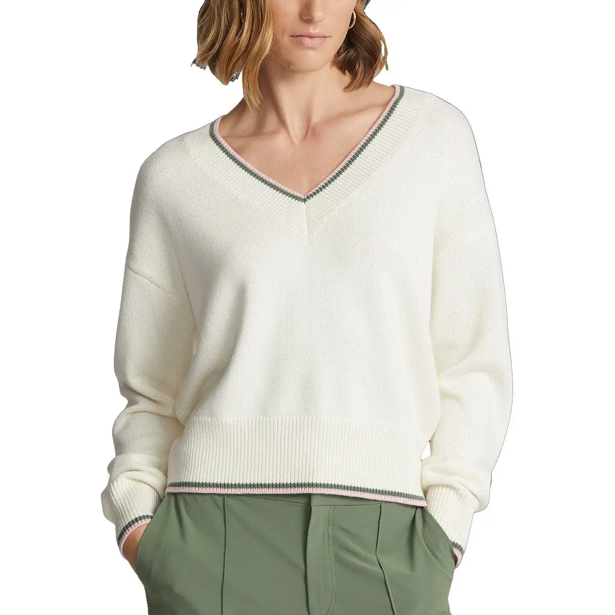 Polo Ralph Lauren RLX Ralph Lauren Wool-Blended Cricket Cream Multi Womens Golf Sweater