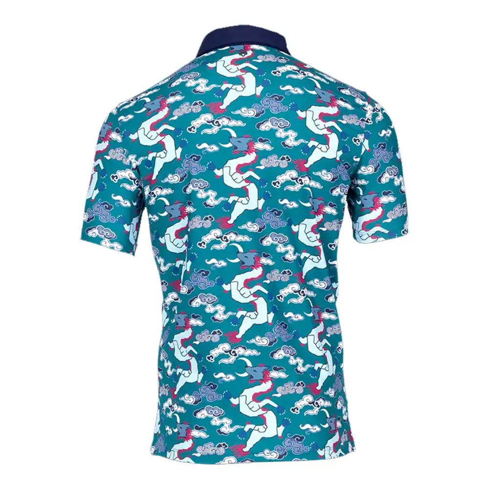 Greyson Wolf Slayer Jungle Mens Golf Polo - Image 2
