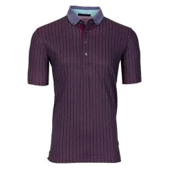 Greyson Feather Bone Windflower Mens Golf Polo