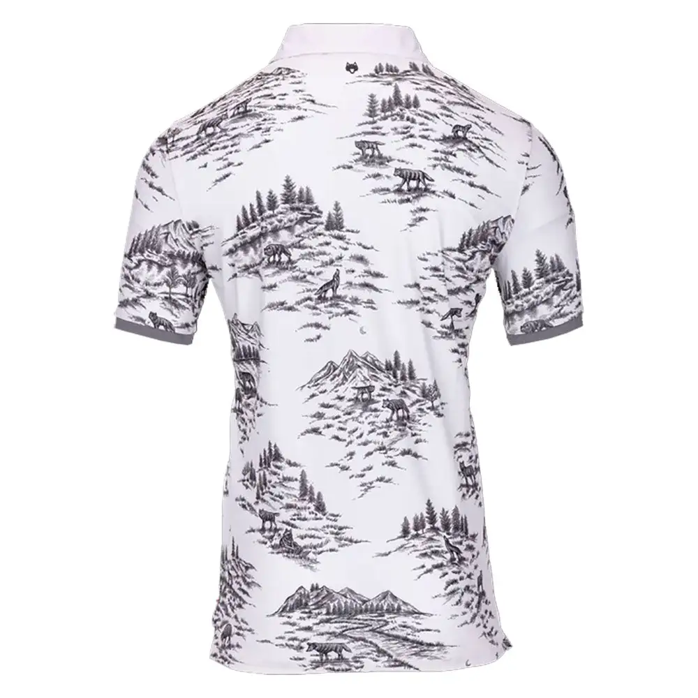 Greyson Wolf Toile Arctic Mens Golf Polo - Image 2