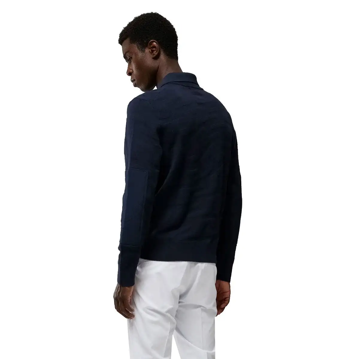 J.Lindeberg J. Lindeberg Swirl Knitted Navy Mens Golf Sweater - Image 2