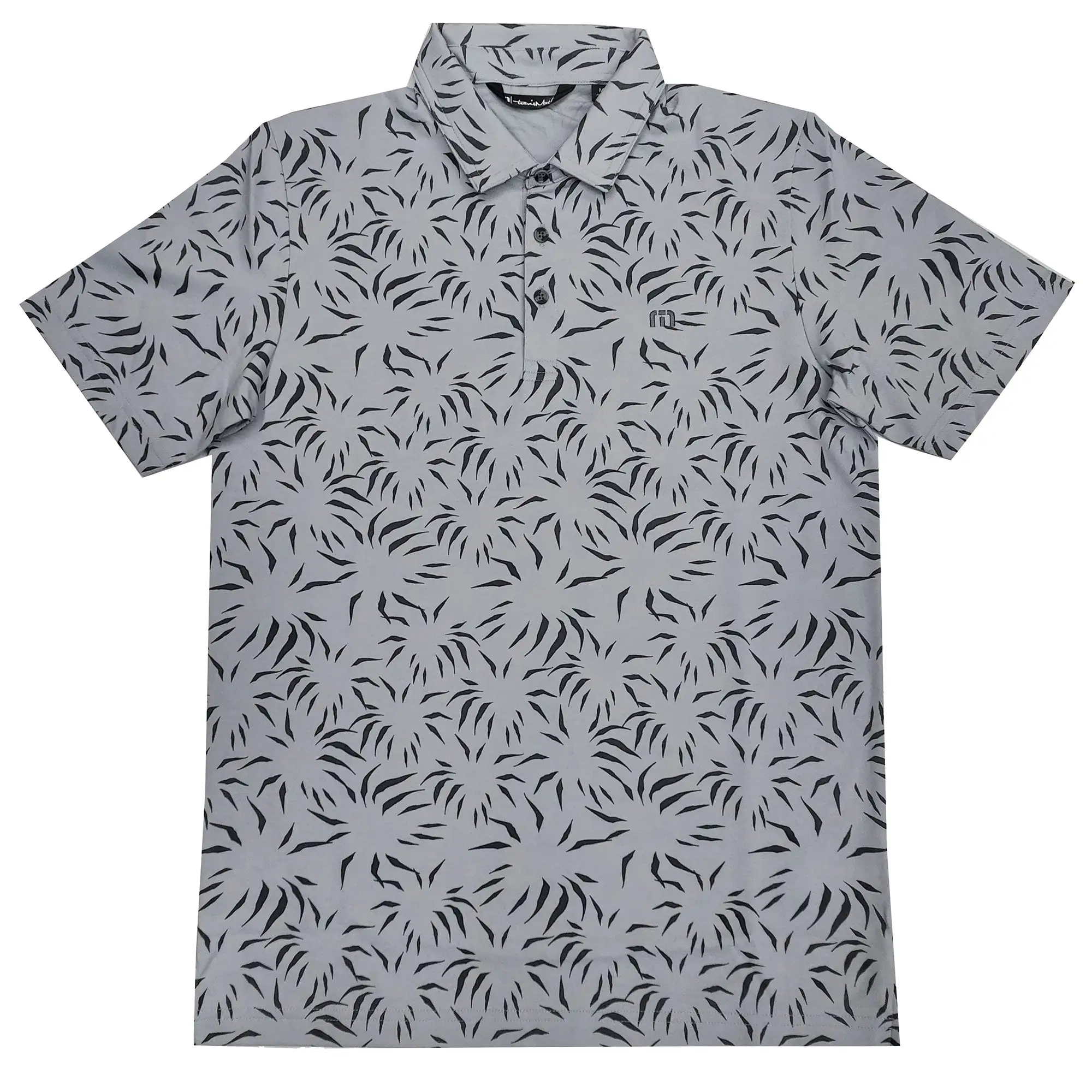 TravisMathew Downhill Heather Silver Bullet Mens Golf Polo