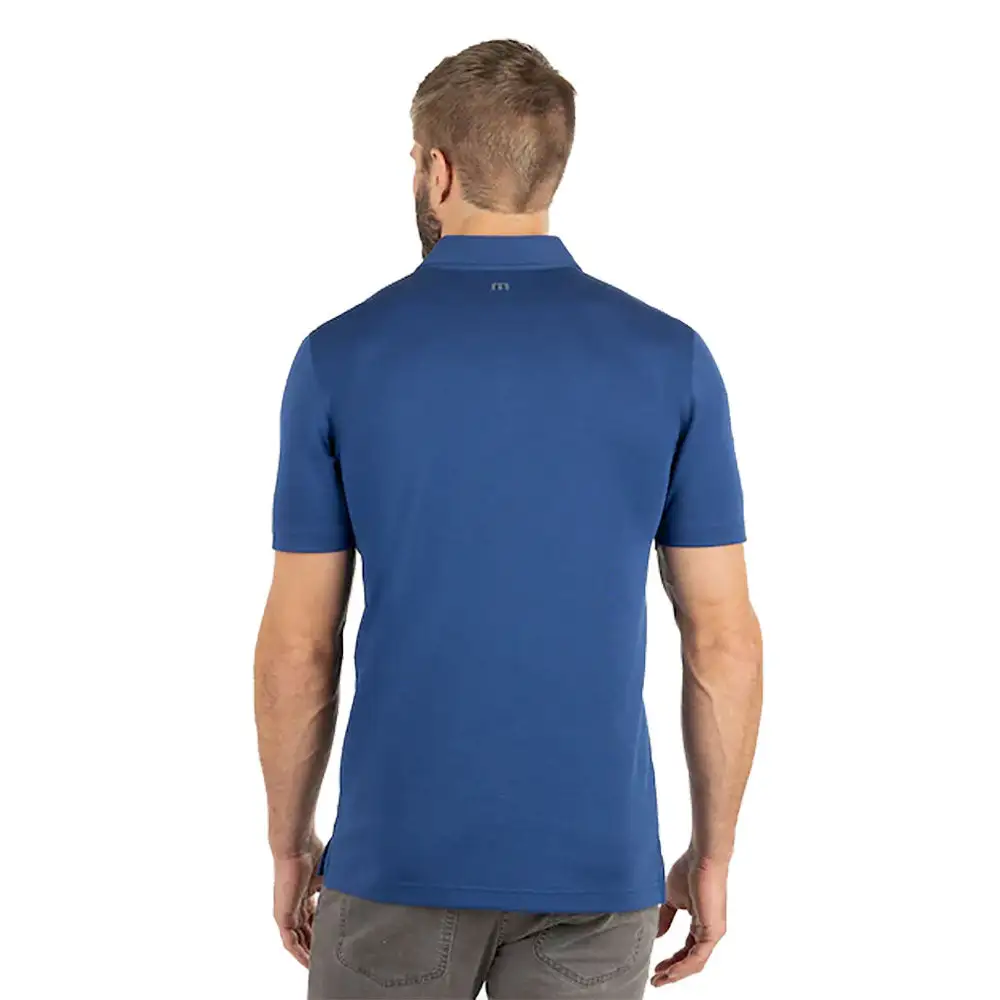 TravisMathew Late Checkout Estate Blue Mens Golf Polo - Image 2